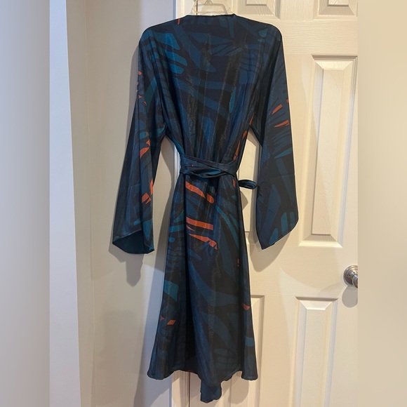Diarrablu Sheena Wrap Dress in Teal and Orange - Picture 2 of 10